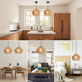 Rattan Hanging Lamp Hand-Woven Natural Rope Hanging Lamp - Rustic & Organic