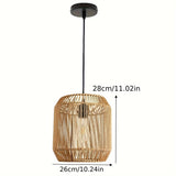 Hand-Woven Forcoso Natural Fiber Suspension Light - Rustic & Minimalist