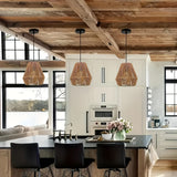Hand-Woven Jute Rope Tapered Chandelier - Farmhouse Style