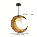Artistic Crescent Moon & Orb Ceiling Light Fixture