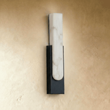 Modern Alabaster LED Wall Sconce with Metal Frame