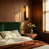 Modern Alabaster LED Wall Sconce with Metal Frame