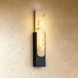 Modern Alabaster LED Wall Sconce with Metal Frame