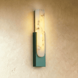 Modern Alabaster LED Wall Sconce with Metal Frame