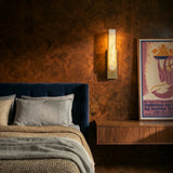 Modern Alabaster LED Wall Sconce with Metal Frame