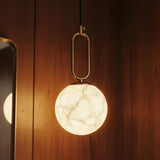 Modern Alabaster Globe Pendant Light with G9 Bulb