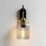 Corrugated Glass Metal Wall Lamps & Sconces Light Bedside Edison bulb E26/E27