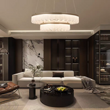 Modern Circular Crystal Rod Pendant Light Dimmable