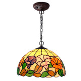 Morning Glory 12 Inch Tiffany Lamp Classical Table Lamp Stained Glass Brown Zinc Alloy Base