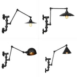 Water Pipe Wray Industrial Adjustable Swing Arm Wall Lamp Rich Metal Light