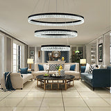 1-3 Lights Circular Crystal Chandelier Ambient Light Electroplated Painted Finishes Metal Crystal Adjustable Dimmable with Remote Control - heparts