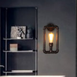 1-Light Loft Vintage Water Pipe Wall Lamp Bar Restaurant Iron Industrial Style E26E27 Edison Bulbs Retro Wall Sconce Lamp