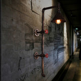 1-Light Loft Vintage Water Pipe Wall Lamp Bar Restaurant Iron Industrial Style E26E27 Edison Bulbs Retro Wall Sconce Lamp