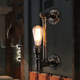 1-Light Loft Vintage Water Pipe Wall Lamp Bar Restaurant Iron Industrial Style E26E27 Edison Bulbs Retro Wall Sconce Lamp