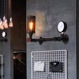 1-Light Loft Vintage Water Pipe Wall Lamp Bar Restaurant Iron Industrial Style E26E27 Edison Bulbs Retro Wall Sconce Lamp