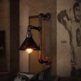 1-Light Loft Vintage Water Pipe Wall Lamp Bar Restaurant Iron Industrial Style E26E27 Edison Bulbs Retro Wall Sconce Lamp