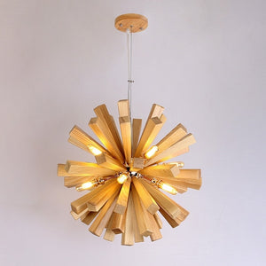 10-Light Wood Pendant light Ambient Light l G9 LED - heparts