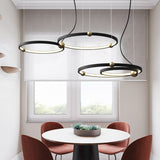 New 2-Lights Circular Pendant Light Chandelier Lighting Ambient Light - LED Dimmable Remote Control - heparts
