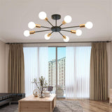 8-lights Vintage Metal Semi Flush Mount Ceiling Light E26/E27 LED