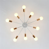 10-lights Vintage Metal Semi Flush Mount Ceiling Light E26/E27 LED - heparts