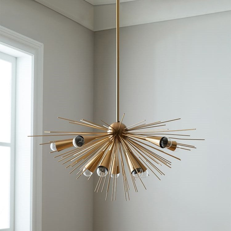 Modern Industrial 10 Light Sputnik Sphere Chandelier Chandelierias Gold