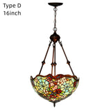 16 Inch Vintage Tiffany Stained Glass Vintage Pendant Light Art Chandelier Uplights