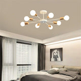 8-lights Vintage Metal Semi Flush Mount Ceiling Light E26/E27 LED