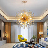 12-Lights Modern Sputnik Gold Globe Metal Chandeliers Firework Northern Europe Vintage Candle E12 E14 Bulb Base