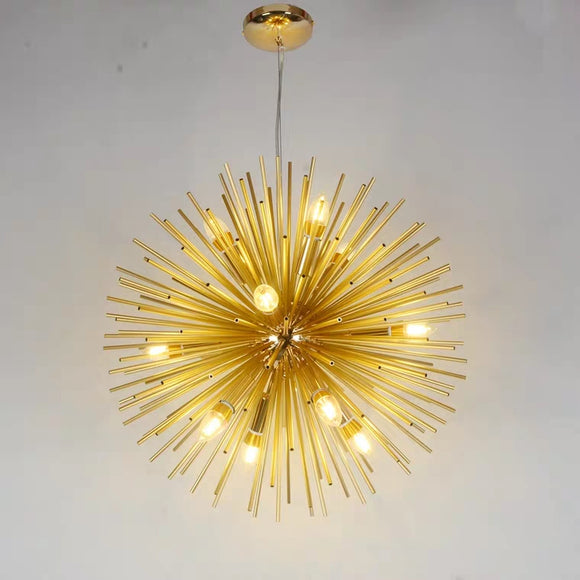 12-Lights Modern Sputnik Gold Globe Metal Chandeliers Firework Northern Europe Vintage Candle E12 E14 Bulb Base