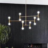 12-Lights Sputnik Pendant Light Chandelier Cluster Ambient Light Electroplated Metal 110-240V Bulb Included - heparts