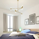 12-Lights Sputnik Pendant Light Chandelier Cluster Ambient Light Electroplated Metal 110-240V Bulb Included - heparts