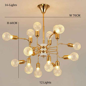 12/16/24 Lights Luxury Sputnik Magic Ball Gold Chandelier Candle-style European Modern Lights LED G9 Base