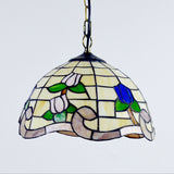 D12inch Modern Simple Tiffany Glass Pendant Light Ambient Light Chandelier Decorative Lamp