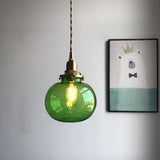 Vintage Brass Glass Chandelier  Lighting Fixture Clustered Pendant Lights