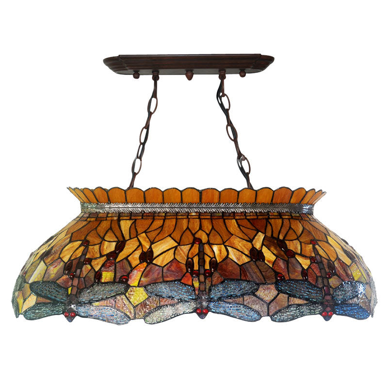 33 Inch Vintage Tiffany Stained Glass Vintage Pendant Light Art Chandelier Downlights
