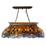 33 Inch Vintage Tiffany Stained Glass Vintage Pendant Light Art Chandelier Downlights