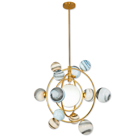 Cosmic space 7/13-Sputnik Chandelier Ambient Light Metal Globe Glass Candle Style LED G9 - heparts