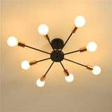 8-lights Vintage Metal Semi Flush Mount Ceiling Light E26/E27 LED