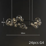 15/24-Lights Modern Creative Metal Chandelier Transparent Glass Bubble Lamp For Living Room