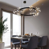 15/24-Lights Modern Creative Metal Chandelier Transparent Glass Bubble Lamp For Living Room