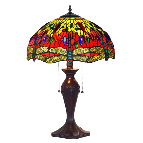 Grape Tiffany Table Lamps Vintage Stained Glass -Home Decor D16H24 Inch - heparts