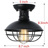 Cap Industrial Ceiling Light Ivalue Mini Semi Flush Mount Ceiling Light Fixture Matel - heparts