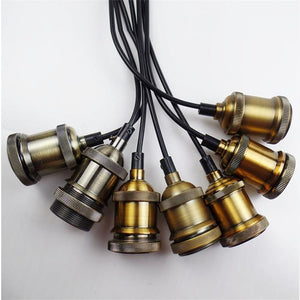 E26/E27 Vintage Edison Pendant Lamp 1.2M Cord Bronzed Lamp Socket Pendant Ceramics Light Socket Finished Fixture - heparts