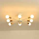 8-lights Vintage Metal Semi Flush Mount Ceiling Light E26/E27 LED