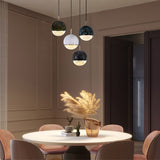 Marble Ball 10-16cm Crystal LED Chandelier Pendant Lighting Restaurant