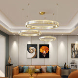 LED Chandelier Bedroom Light for Home Crystal Gold Chandeliers Living room Dining room Double Ring Lighting Lustre Lamp