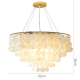 D60cm LED Shell Pendant Light Modern Nordic Gold Chandelier Metal Electroplated