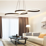 L75cm Acrylic Dimmable Note Pendant Lights Chandelier Adjustable Half Flush Mount LED