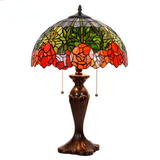 16 Inch Tiffany Lamp Classical Table Lamp Stained Glass Brown Zinc Alloy Base