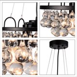 Retro Crystal Chandelier Iron Pendant Light 4-Lights